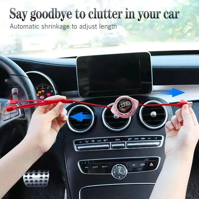 3 In 1 Micro USB Tipo C Cavo di Ricarica Multi Caricatore Per Audi sline A1 A2 A3 A4 A5 A6 A7 A8 Q1 Q2 Q3 Q4 Q5 Q6 Q7 Q8 TT S5 B8