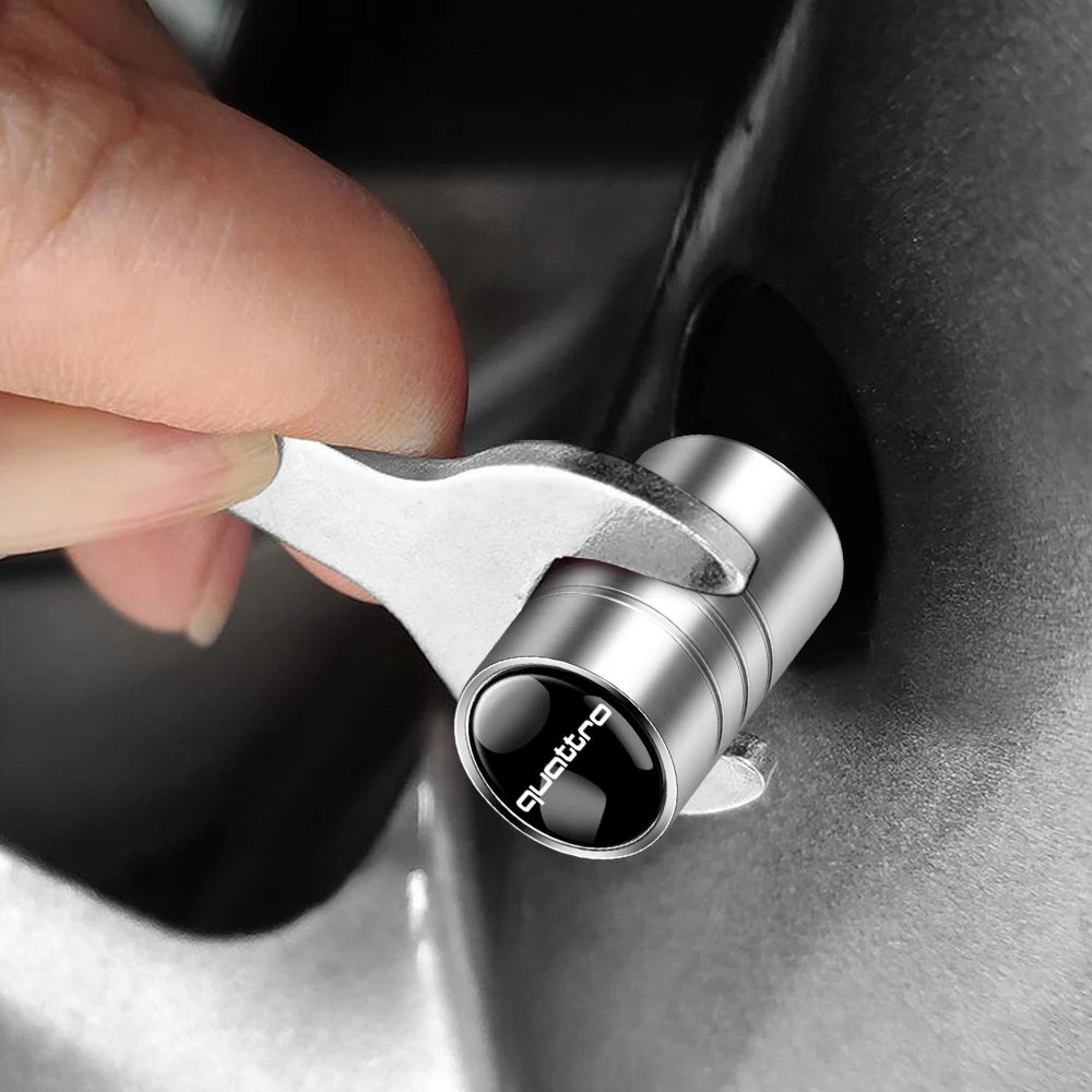 3D Metallo Auto Ruota Tappo Della Valvola Della Gomma Copertura Della Stelo D'aria Per Audi