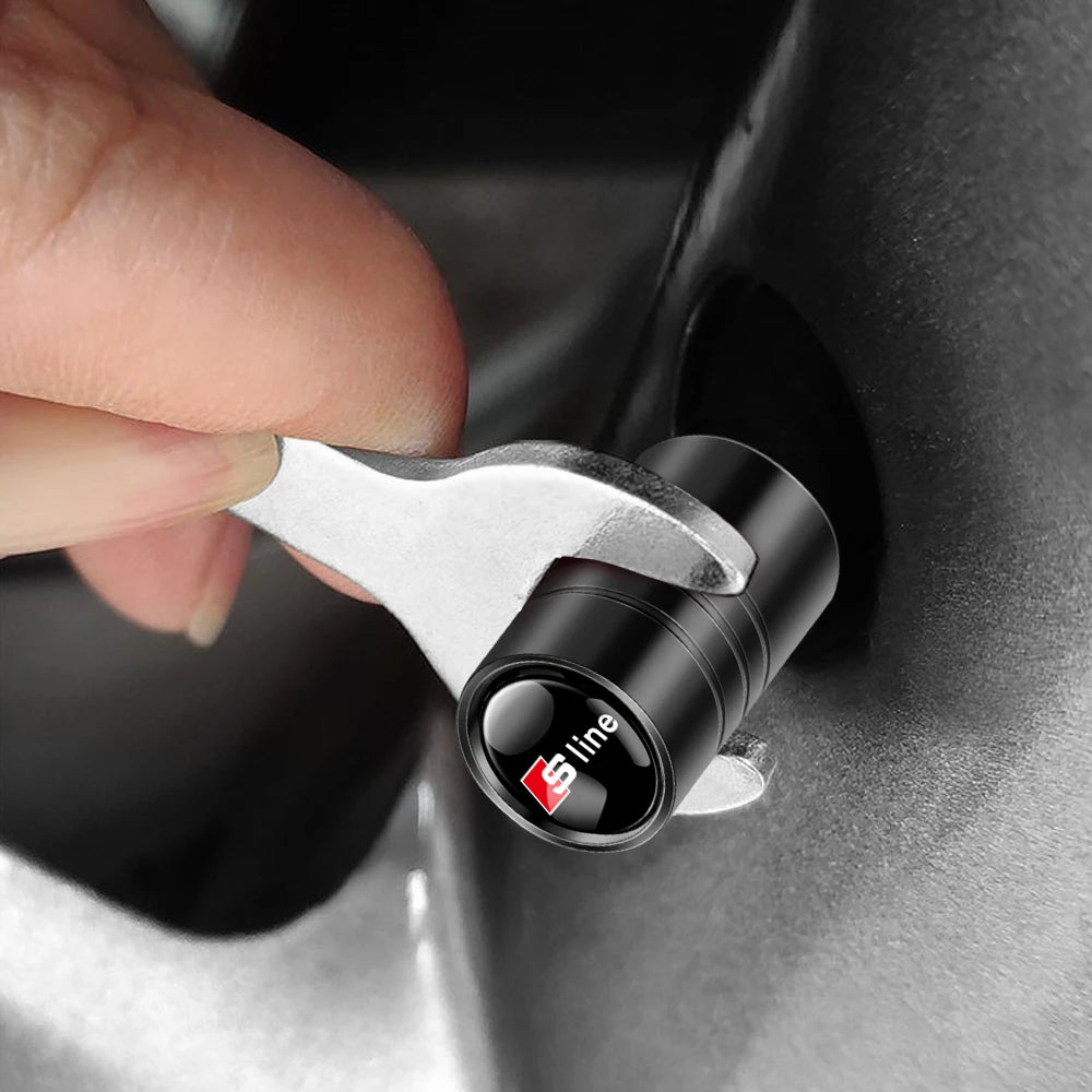 3D Metallo Auto Ruota Tappo Della Valvola Della Gomma Copertura Della Stelo D'aria Per Audi