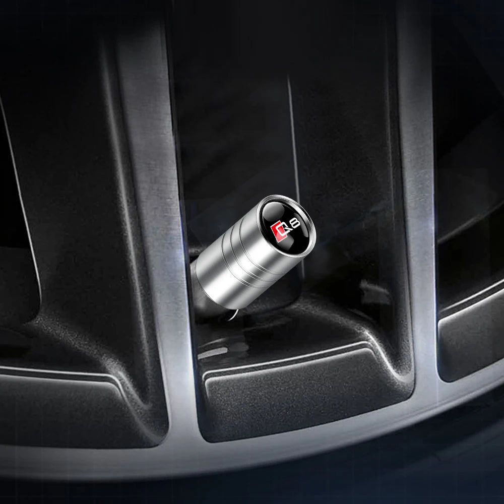 3D Metallo Auto Ruota Tappo Della Valvola Della Gomma Copertura Della Stelo D'aria Per Audi