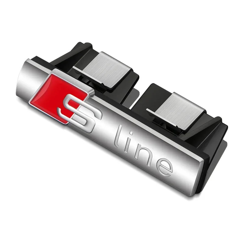Audi Sline Argento/Nero 3D Decorazione Auto in Metallo Logo Adesivi Laterali Distintivi Decorativi Adatto per S6 S7 SQ5 SQ7 A3 A4 A5 A6 A7A8