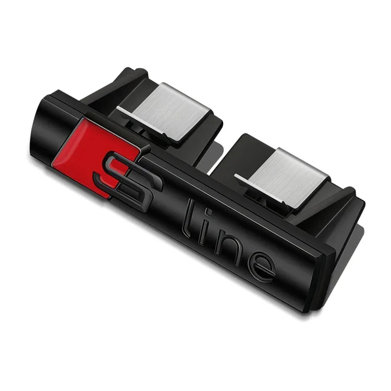 Audi Sline Argento/Nero 3D Decorazione Auto in Metallo Logo Adesivi Laterali Distintivi Decorativi Adatto per S6 S7 SQ5 SQ7 A3 A4 A5 A6 A7A8