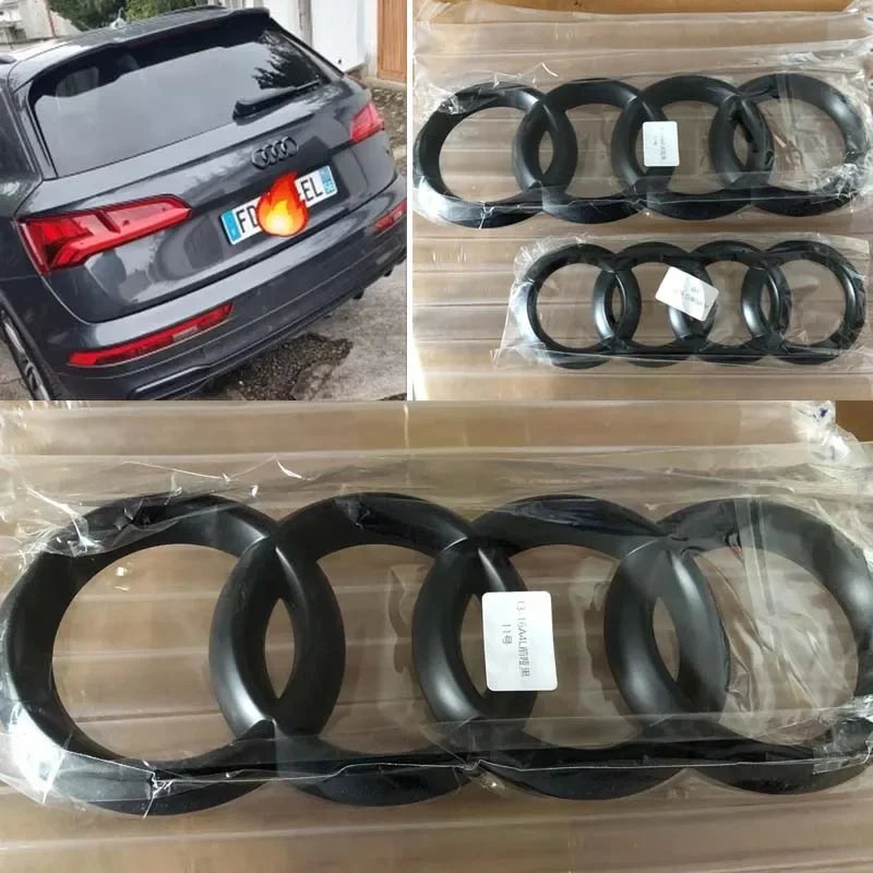 Accessori auto per Audi, Anello Griglia anteriore Badge Copertura Baule posteriore Vano adesivo