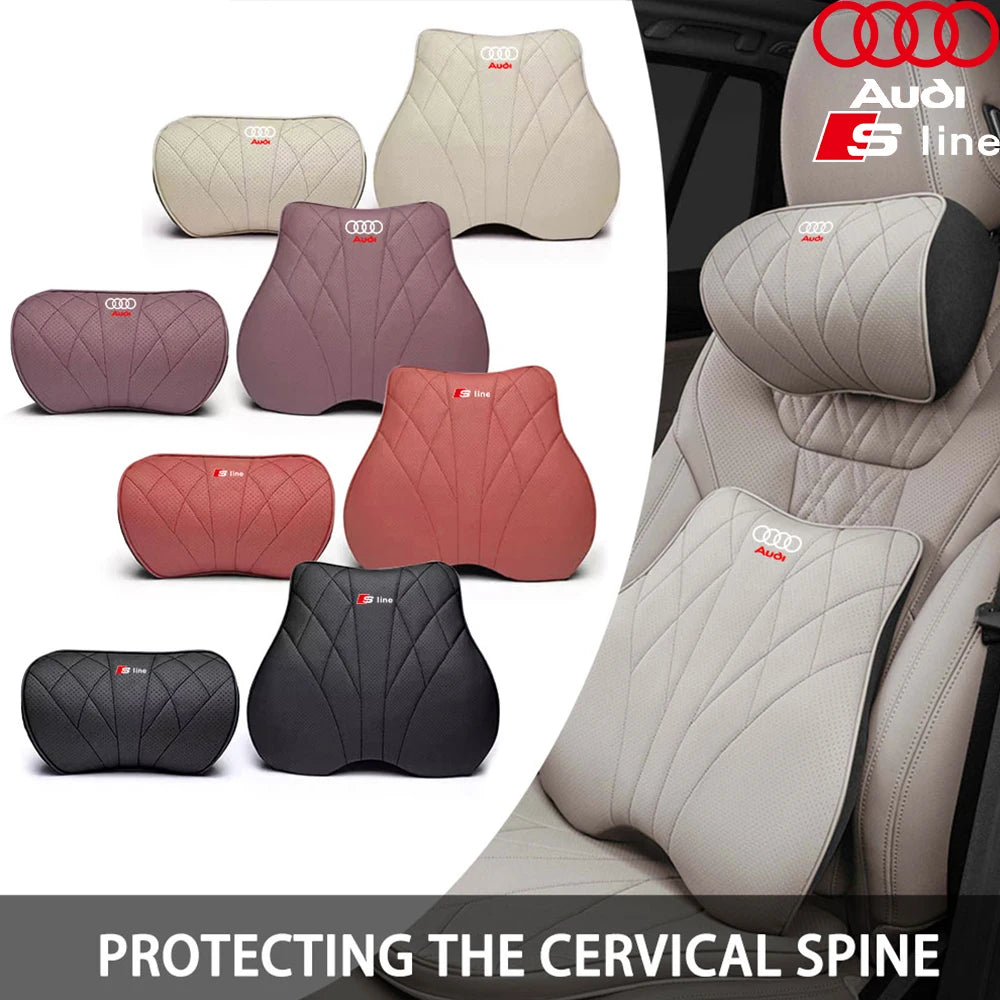 Auto Traspirante Cuscino del Sedile Memory Foam Poggiatesta Schienale Lombare Cuscino Per Audi