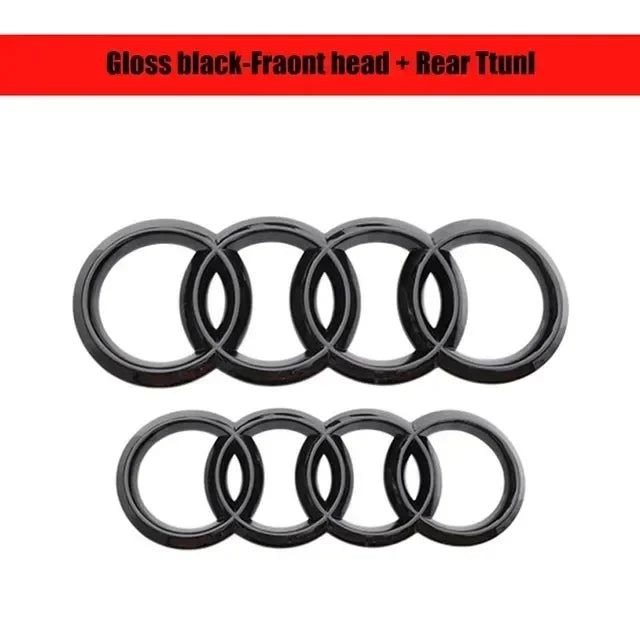 Accessori auto per Audi, Anello Griglia anteriore Badge Copertura Baule posteriore Vano adesivo