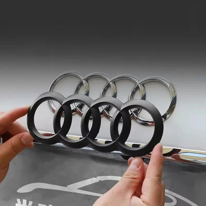 Accessori auto per Audi, Anello Griglia anteriore Badge Copertura Baule posteriore Vano adesivo