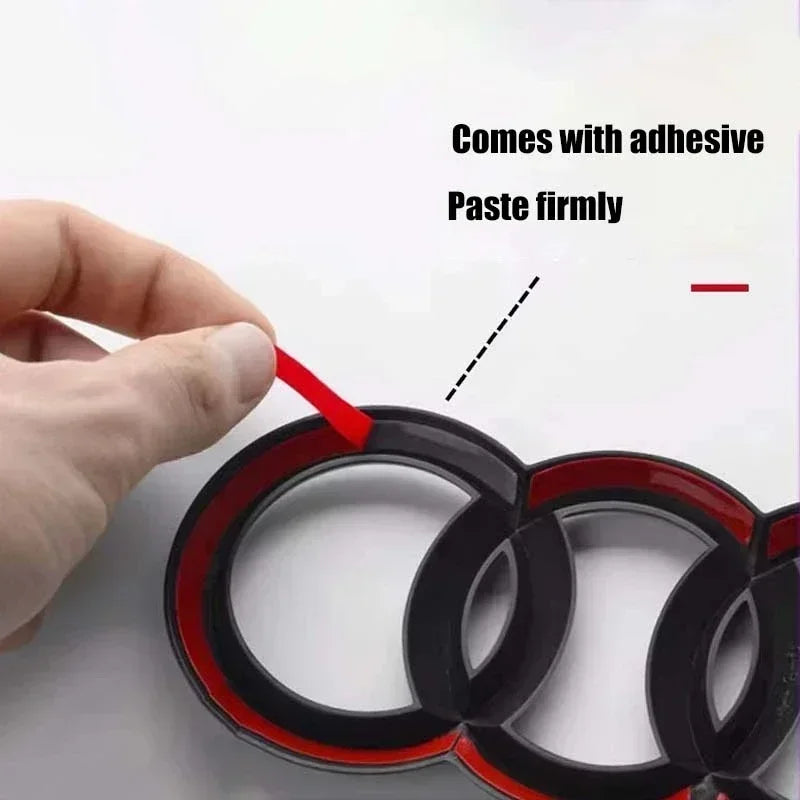 Accessori auto per Audi, Anello Griglia anteriore Badge Copertura Baule posteriore Vano adesivo