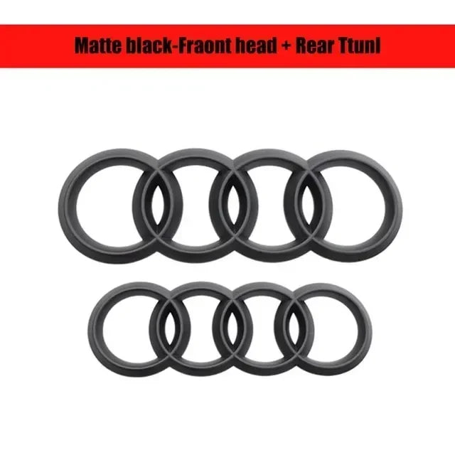 Accessori auto per Audi, Anello Griglia anteriore Badge Copertura Baule posteriore Vano adesivo