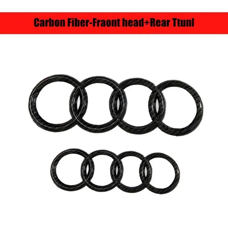 Accessori auto per Audi, Anello Griglia anteriore Badge Copertura Baule posteriore Vano adesivo