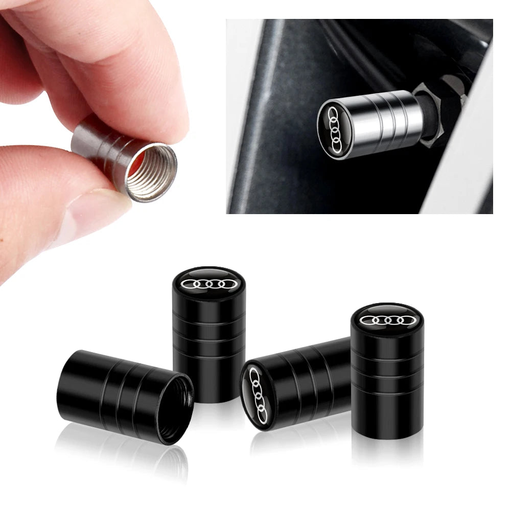 3D Metallo Auto Ruota Tappo Della Valvola Della Gomma Copertura Della Stelo D'aria Per Audi