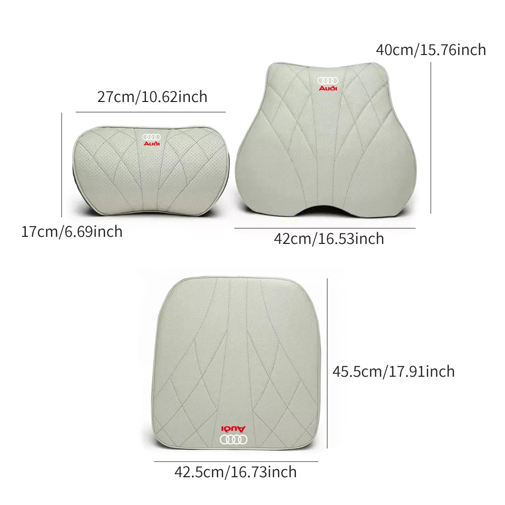 Auto Traspirante Cuscino del Sedile Memory Foam Poggiatesta Schienale Lombare Cuscino Per Audi