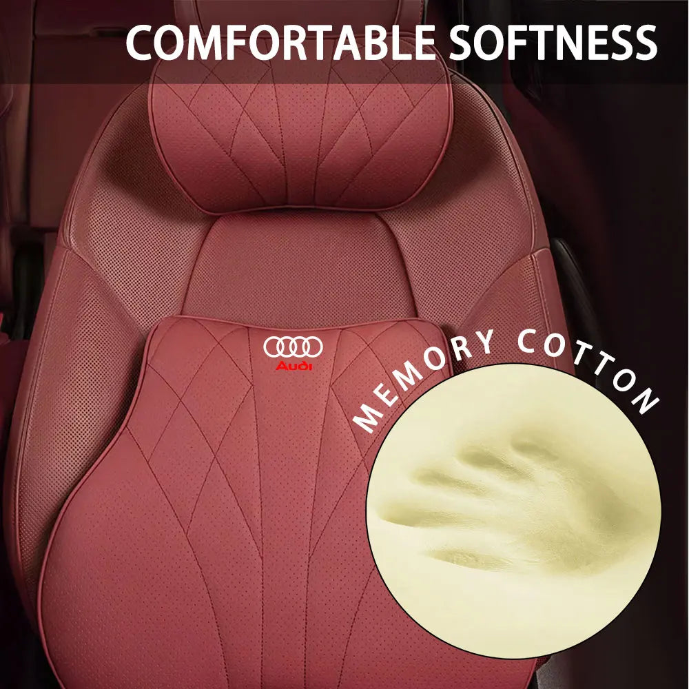 Auto Traspirante Cuscino del Sedile Memory Foam Poggiatesta Schienale Lombare Cuscino Per Audi