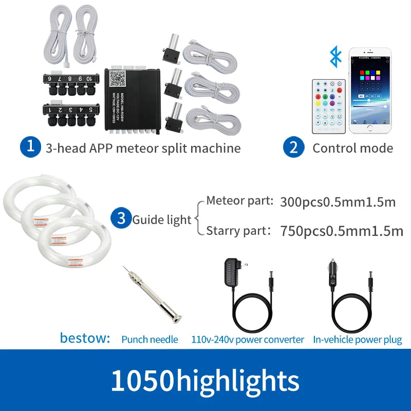 12V Auto Cielo Stellato Soffitto In Fibra Ottica Modificato Soffitto App Controllo Bluetooth Cielo Stellato Panoramico Tetto Apribile Ramo Sorgente Luminosa Macchina Luce Bianca Cielo Stellato lampada